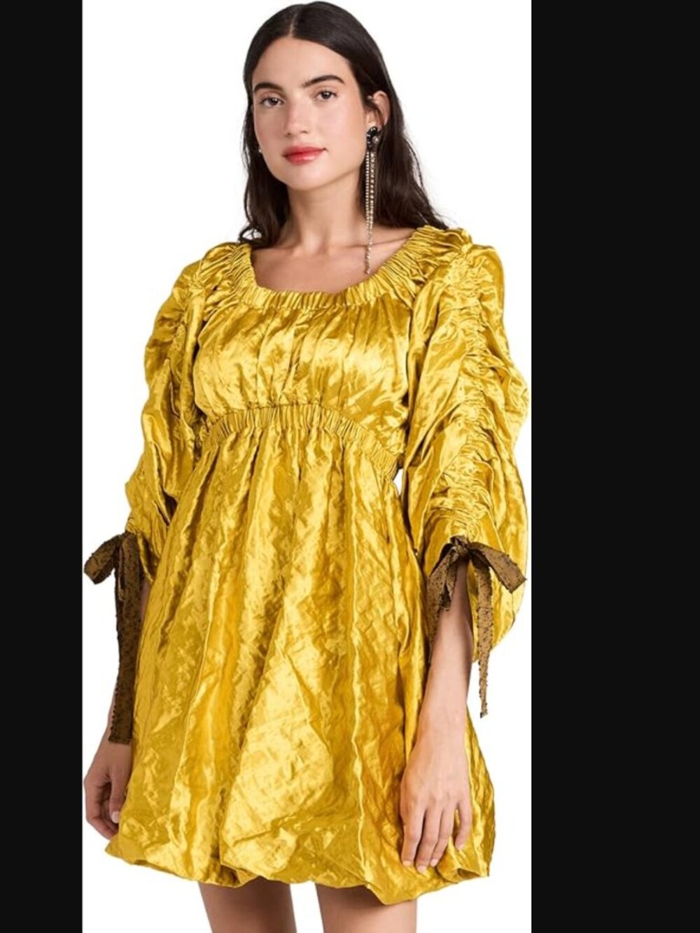 Ulla Johnson Martine Puff-Sleeve Metallic Mini Dress - Picture 10 of 10